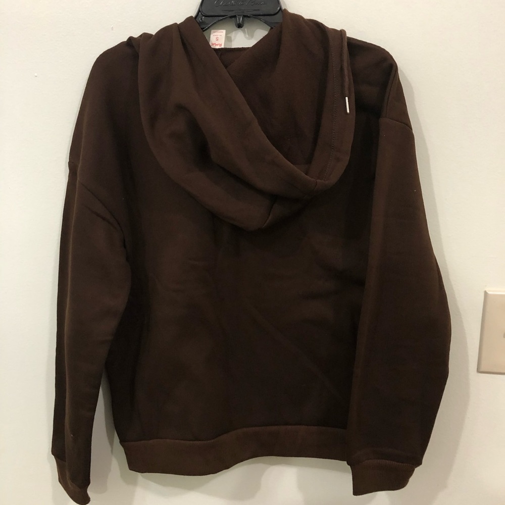 Romwe dark brown zipup